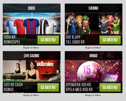 Odds, casino, bonus och free spins