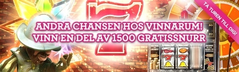 Vinn 500 free spins i andra chansen hos Vinnarum