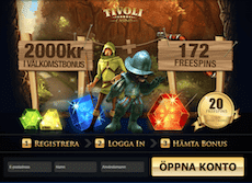 Få 20 freespins direkt hos Tivoli Casino