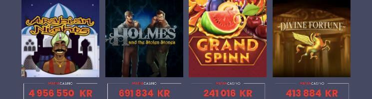 Jämför jackpottar hos Maria casino