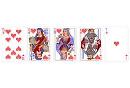 Royal straight flush i hjärter