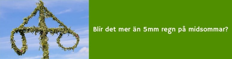 Odds på om det blir regn i midsommar