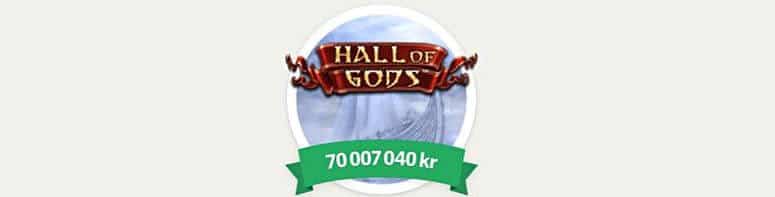 70 miljoner i jackpotten på Hall of Gods