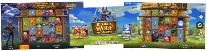 Skärmbilder av Big Bad Wolf Megaways