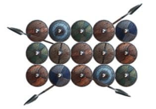 Vikings bonus Shield Wall Feature med sköldar