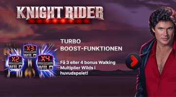 Turbo boost-funktionen presenteras i introbild till sloten Knight Rider