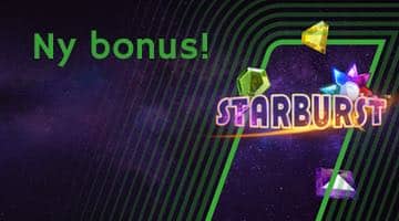 Bild på Starburst logga och texten "Ny bonus"