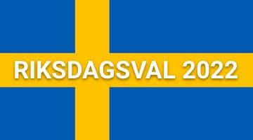 Svenska flaggan och texten "riksdagsvalet 2022"