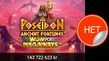 Bild på WowPot-sloten Poseidon Ancient Fortunes WowPot med etiketten Het