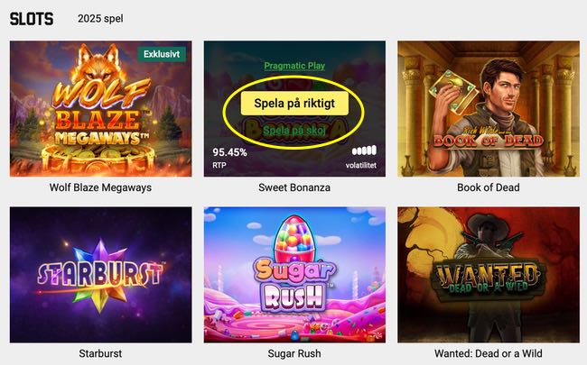 Visar hur man provspelar hos unibet som är ett slot casino med gratis slots. 