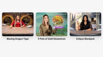 Spelen Blazing Dragon Tiger, 9 Pots of Gold Streamicon och Eclipse Blackjack från OnAir Entertainment