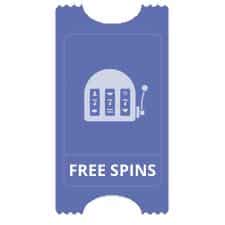 Biljett med free spins i slot bonus