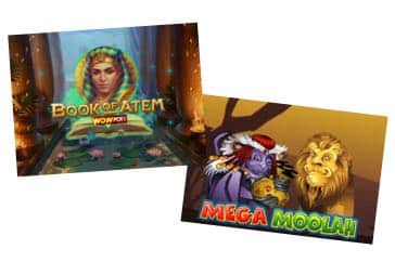 Book of Atem WowPot och Mega Moolah - to kjente spilleautomater med jackpot