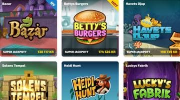 Bild på exklusiva slots i lobbyn hos Lyckost casino