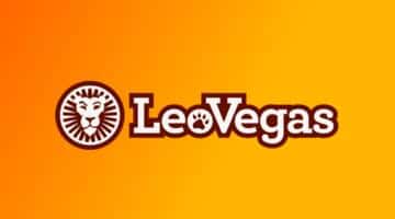LeoVegas logga mot orange bakgrund