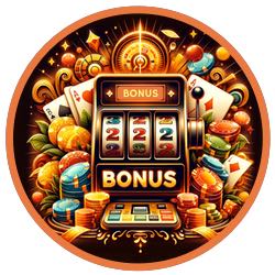 Spelautomat med LeoVegas bonus omgiven av casinomarker, spelkort och casinosymboler
