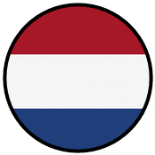 Rund ram med Nederländernas flagga