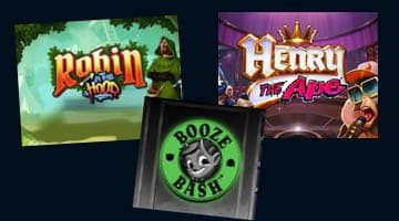Tre nya slots: Robin in the Hood, Henry the Ape, Booze Bash.