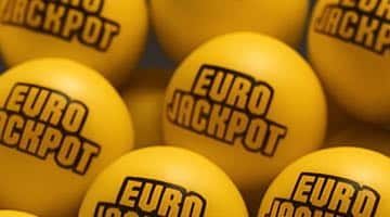 Gula bollar med loggan för Eurojackpot
