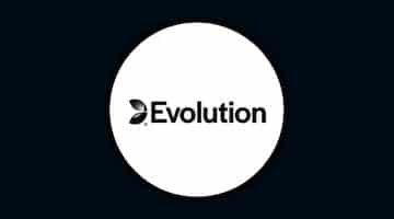 Loggan för Evolution i en vit cirkel. Resten av bilden är svart.