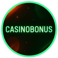 Rund ram som ramar in en bild där det står casinobonus med grön text.