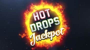 Logga Hot Drops Jackpot i en cirkel av eld.