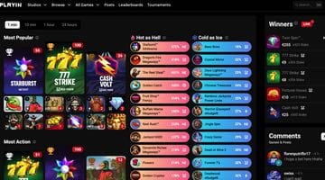 Skärmbild på sajten Playin