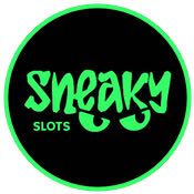 Loggan för speltillverkaren Sneaky Slots inramad i en grön rund ram.