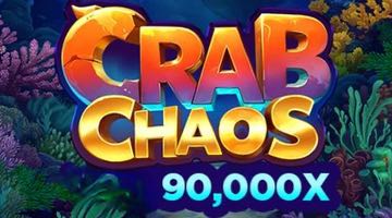 Loggan för sloten Crab Chaos samt information om maxvinsten på 90 000x insatsen.