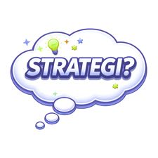 Tankebubbla med texten ”Strategi?” som illustrerar funderingar kring val och taktik i spel