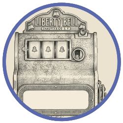Blyertsteckning av spelautomaten Liberty Bell