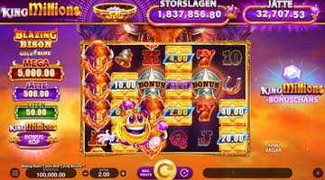 Skärmbild från spelet Blazing Bison Gold Blitz King Millions